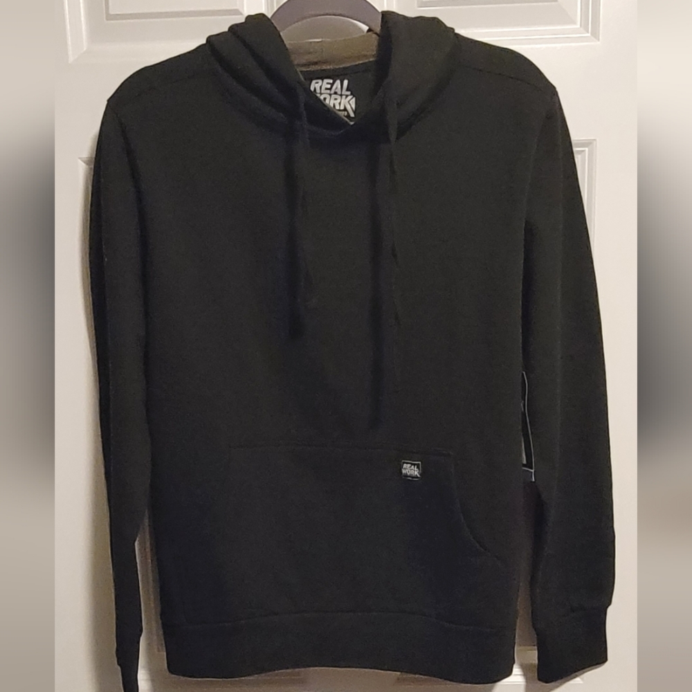 NWT Real Work Brand Black hooded sweatshirt